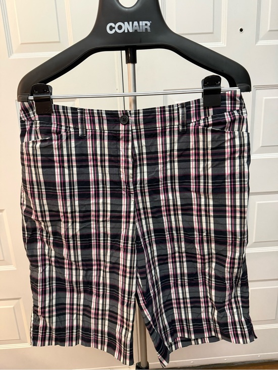 Anne Klein Sport Pants - Anne Klein Sport Black White and Pink Plaid Bermuda Shorts